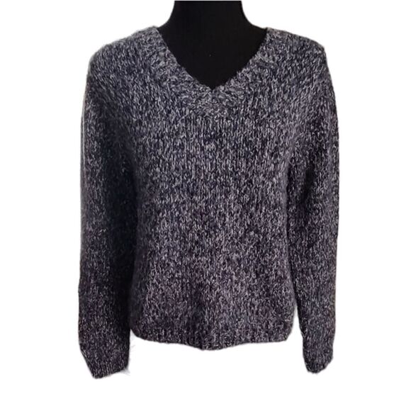 Milano Blue Knit V Neck Sweater Small - Picture 1 of 6